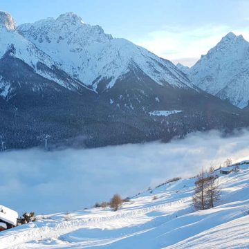 Das Unterengadin im Winter im Schnee
